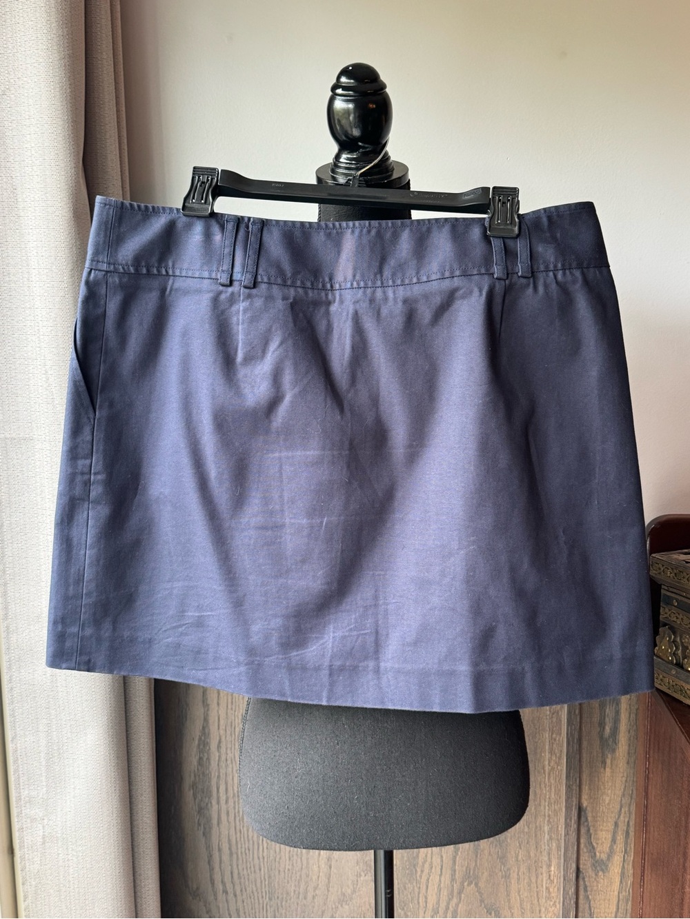 Tommy Hilfiger Classic Navy A-Line Mini wrap Skirt Sz 14 - Picture 2 of 6